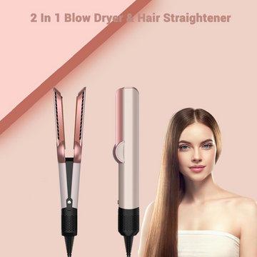 2-in-1 Hair Straightener and Dryer – Professional Flat Iron with Negative Ions
