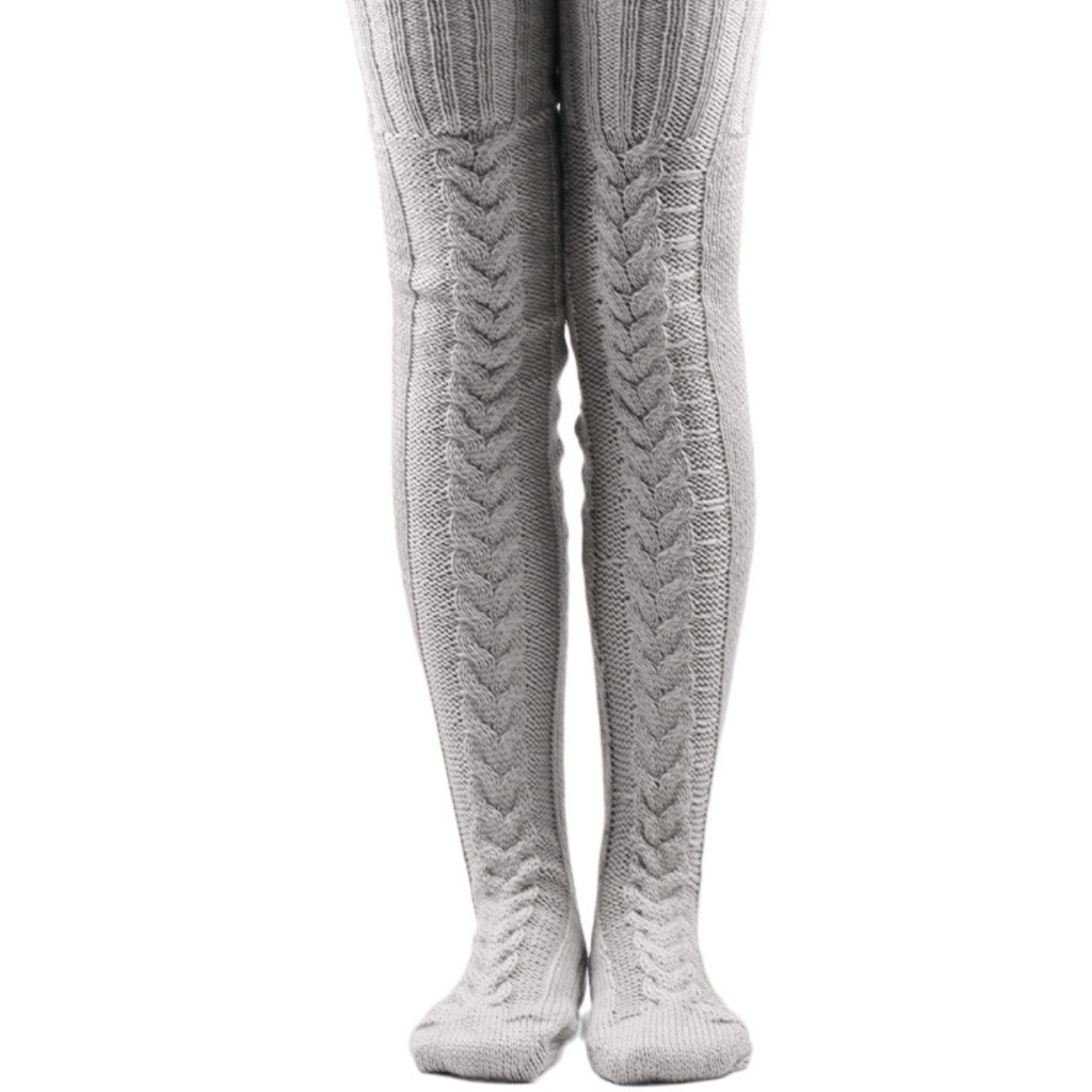 Knitted Thigh High Socks Winter Stockings