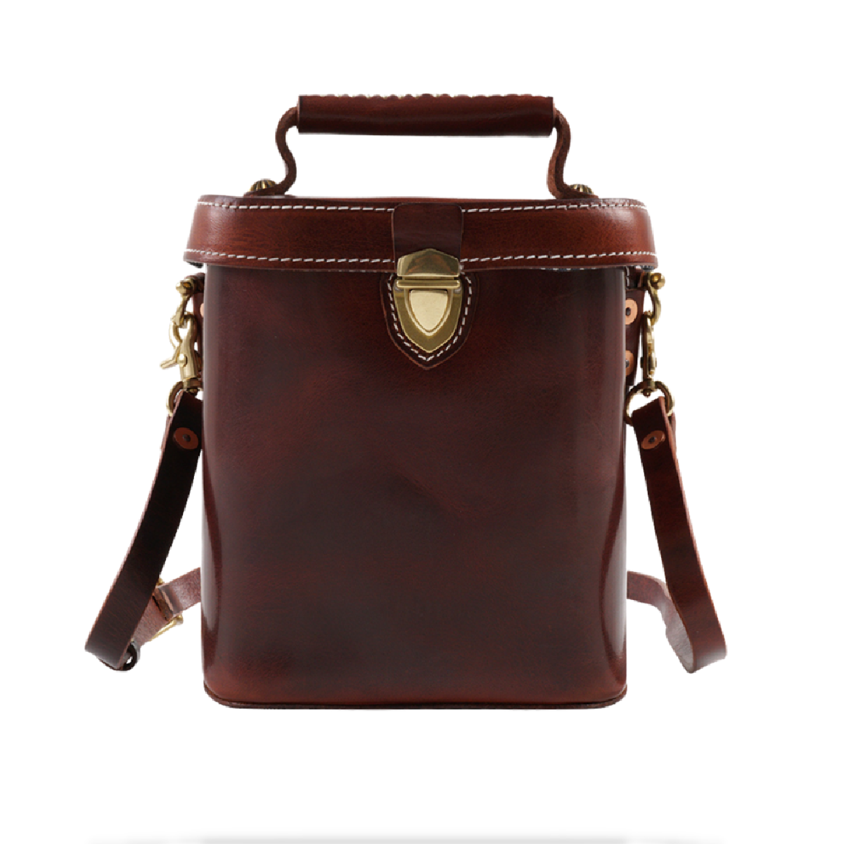 Vintage Circle Leather Crossbody Bag