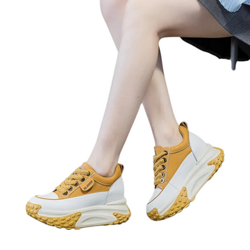 Genuine Leather Chunky Platform Sneakers