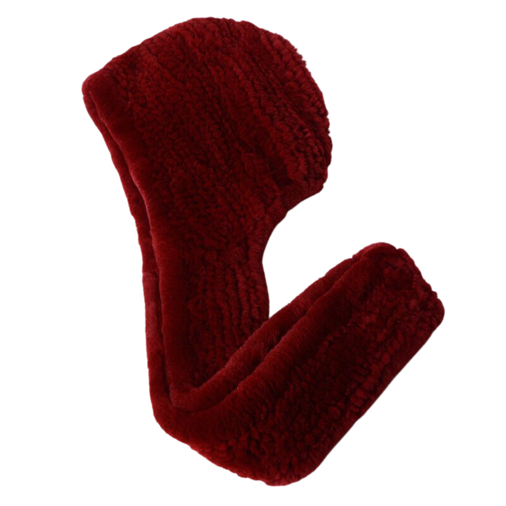 Women's Real Rex Rabbit Fur Hooded Hat Scarf