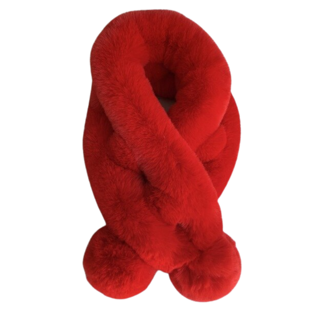 Fur plush thick warm scarf solid