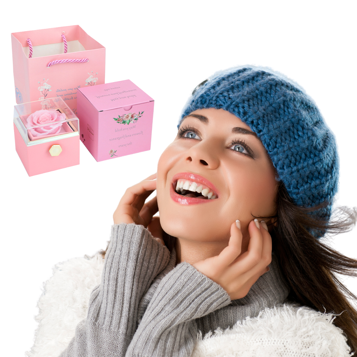 Eternal Rose Pendant Necklace Gift Box