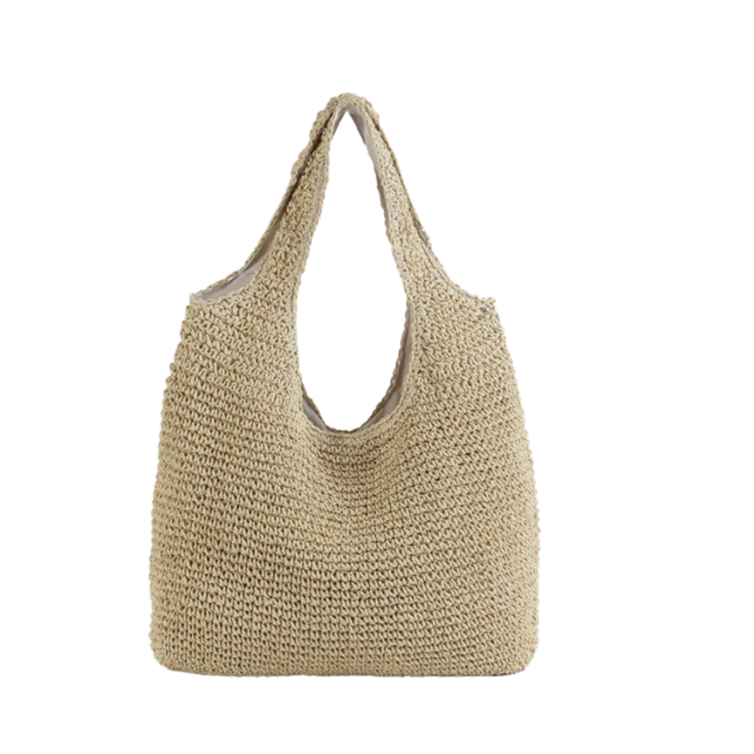 Women’s straw beach shoulder bag