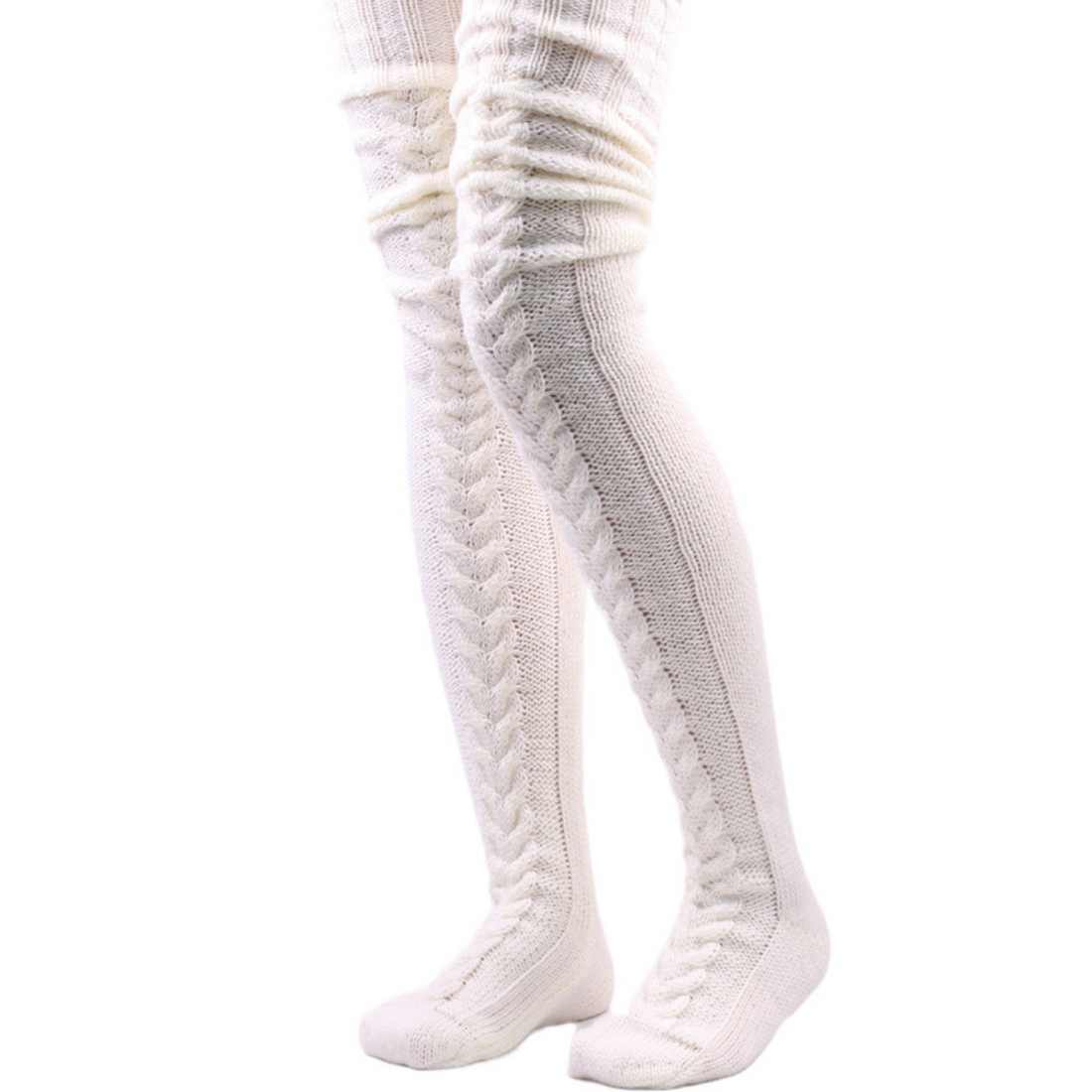 Knitted Thigh High Socks Winter Stockings