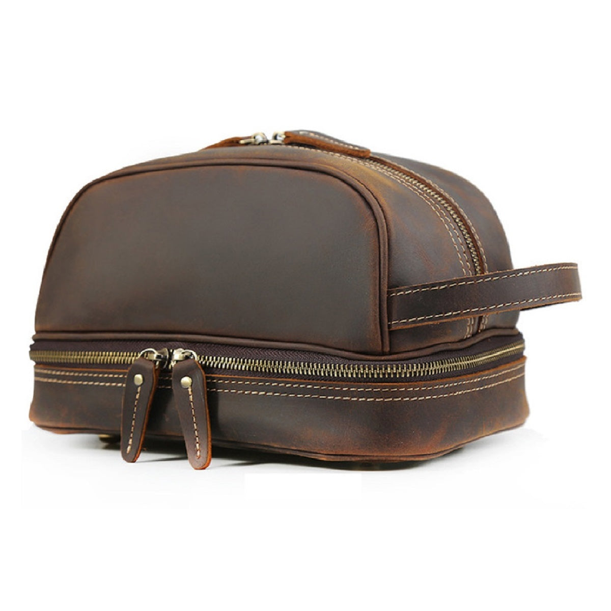 Men's Wash Storage Genuine Leather Toiletry Kits Bag
