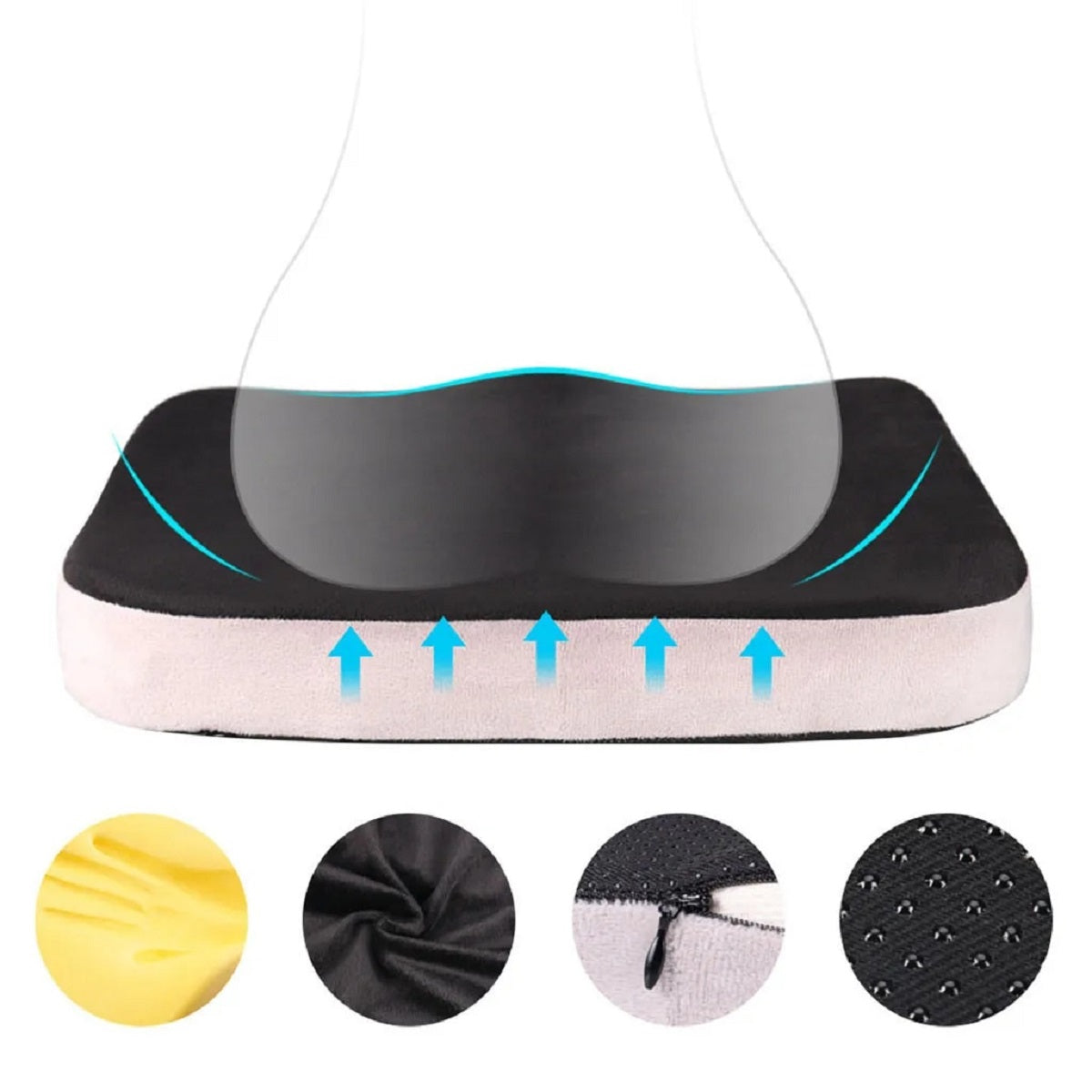 Sciatica Back Comfort Seat Orthopedic Memory Foam Cushion