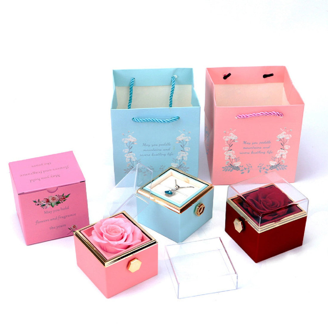 Eternal Rose Pendant Necklace Gift Box