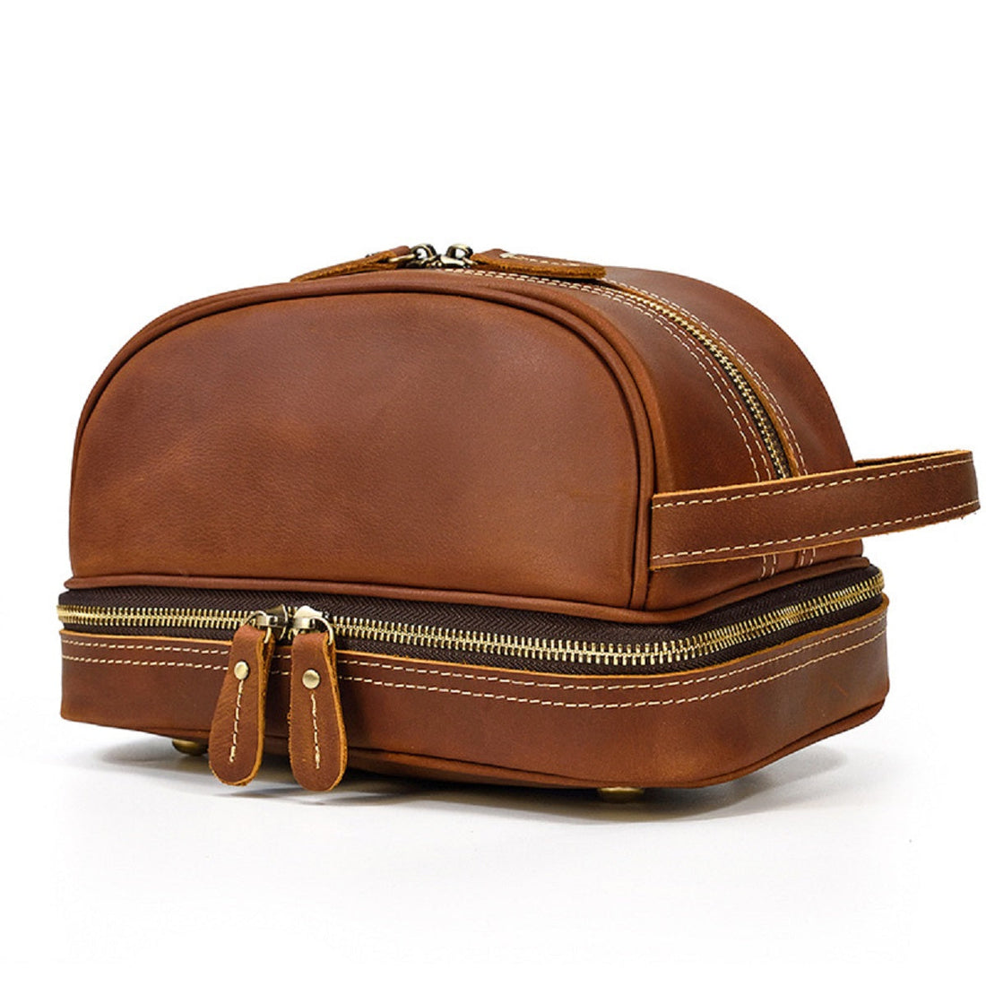 Men's Wash Storage Genuine Leather Toiletry Kits Bag