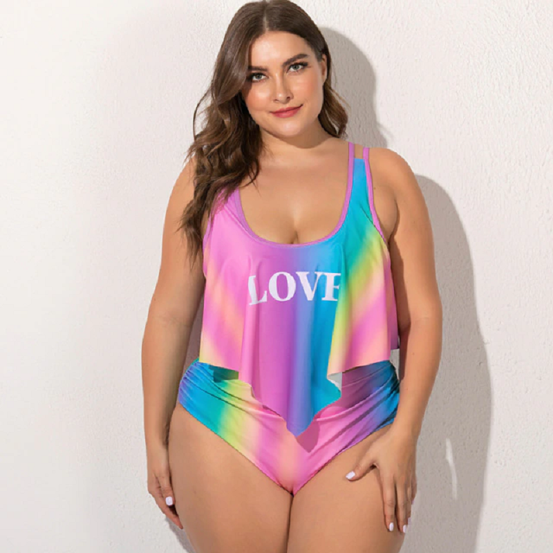 Plus size swimwear high waisted swimsuit two piece bikini set iciCosmetic™