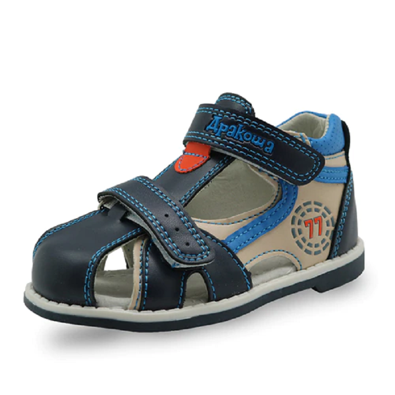Summer kids orthopedic sport PU leather sandals