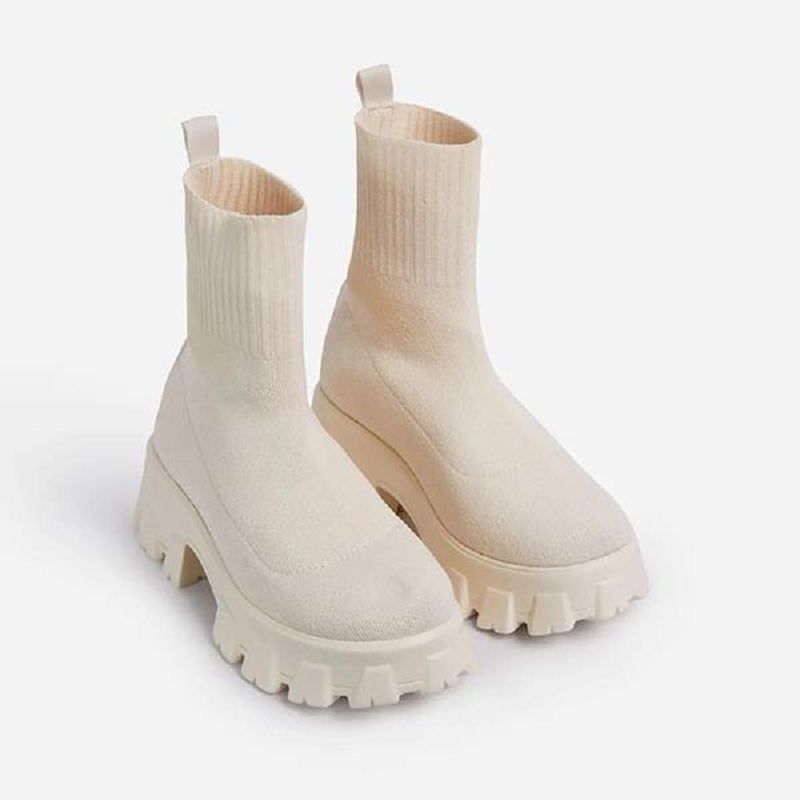 Women Mid-Calf Thick Heel Chelsea Boots