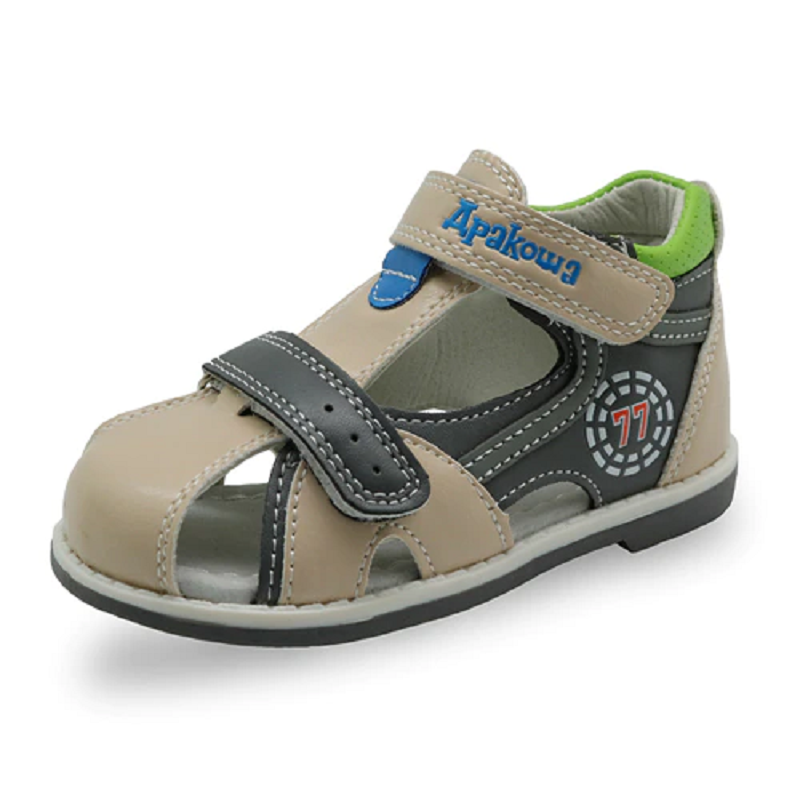 Summer kids orthopedic sport PU leather sandals