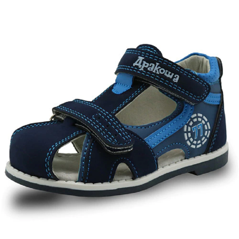 Summer kids orthopedic sport PU leather sandals
