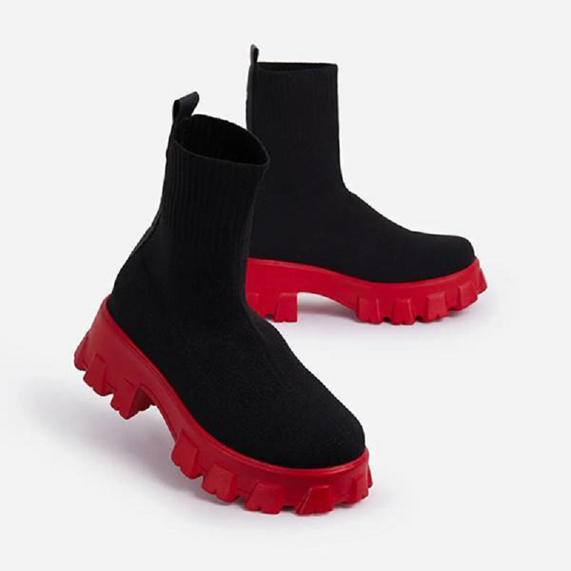 Women Mid-Calf Thick Heel Chelsea Boots