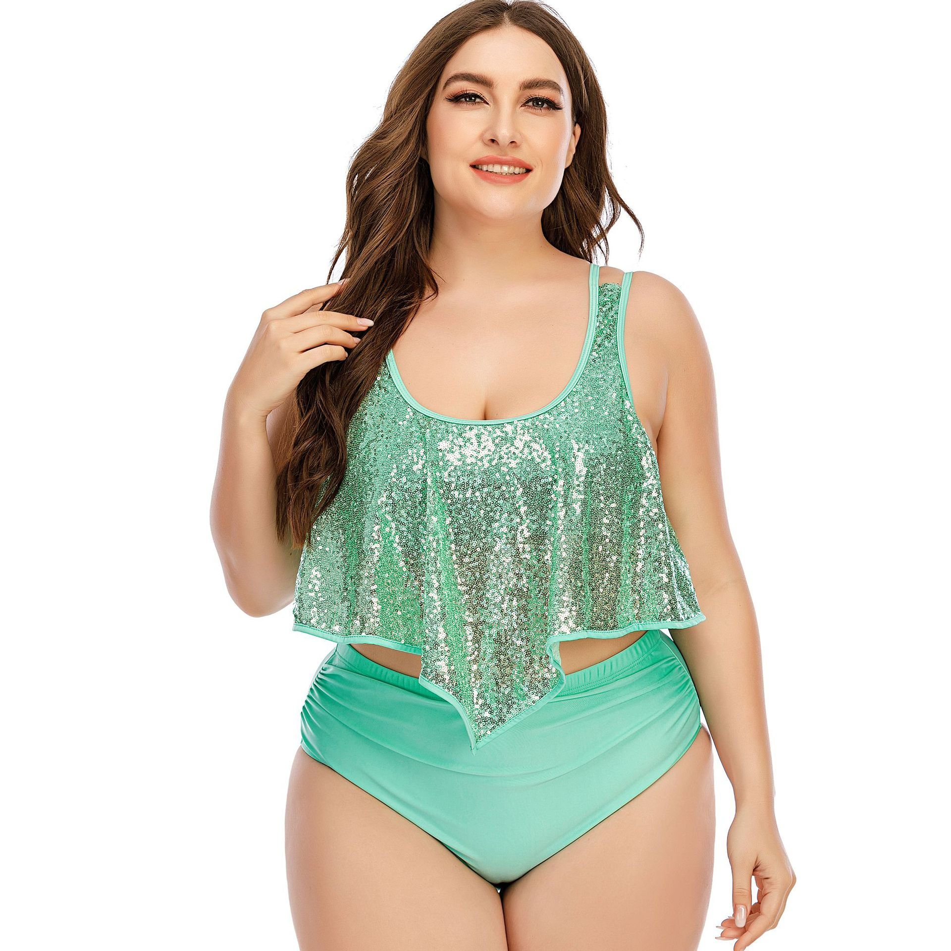 Plus size swimwear high waisted swimsuit two piece bikini set iciCosmetic™