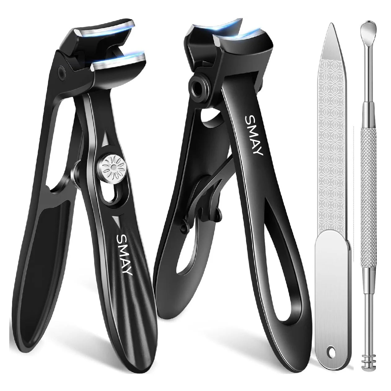 4-in-1 Stainless Steel Nail Clippers – Curved Blade for Toenail