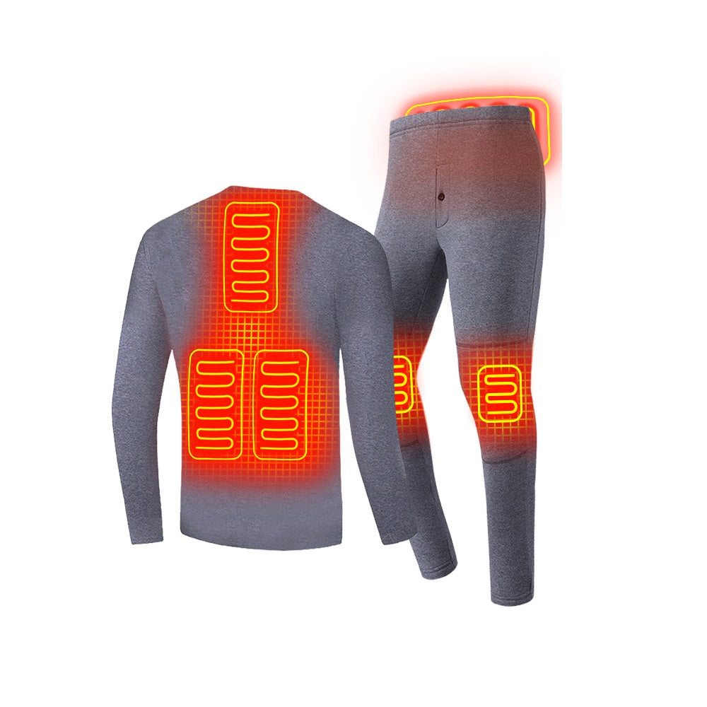Heated Thermal Underwear Fleece Warm Top Pants Electric Heating Clothing