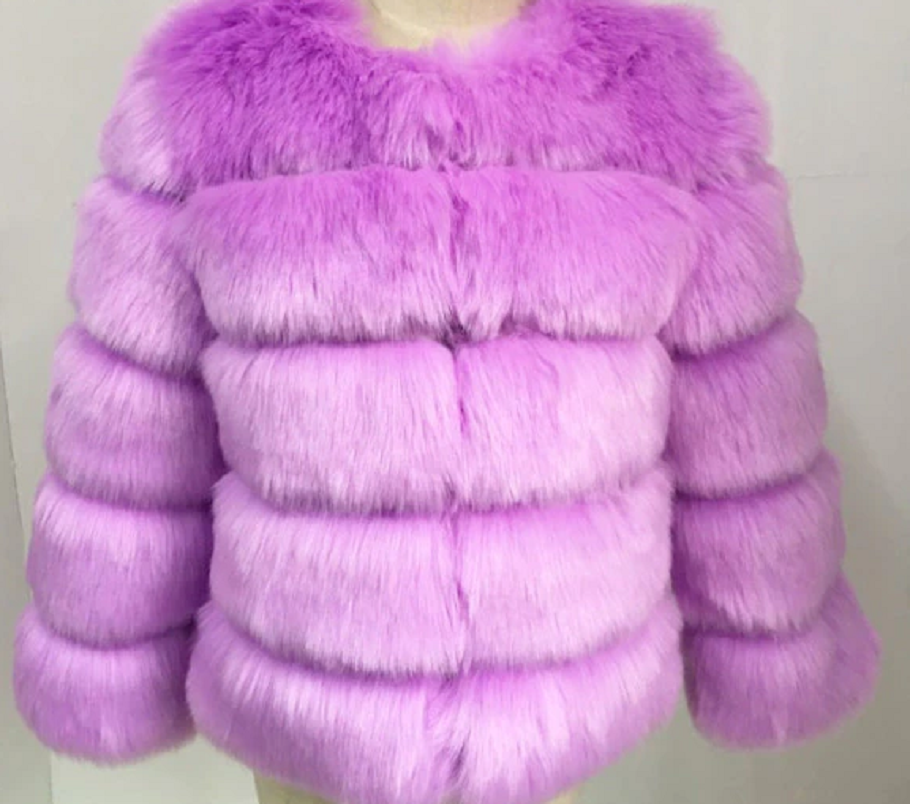 Elegant Thick Warm Fake Fur Woman coat iciCosmetic