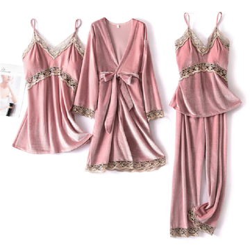 Women's velvet warm winter pyjamas set