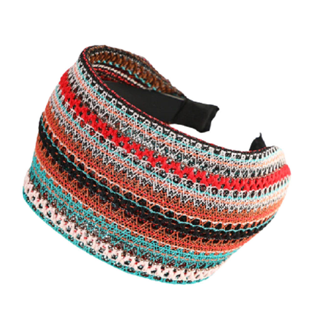 Bohemian headband elastic hairbands retro stripe hair