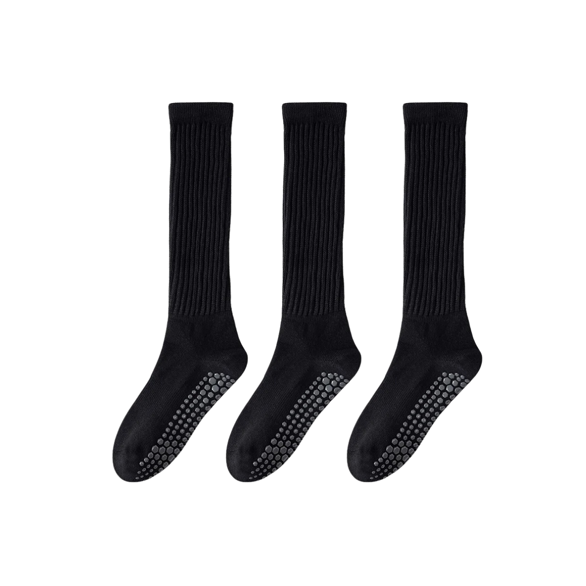 Women’s 3 Pairs Winter Cotton Socks – Warm Knee-High Non-Slip