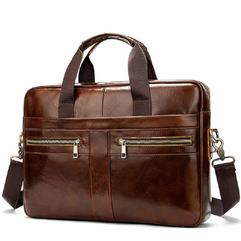 Genuine Leather Business Bag iciCosmetic