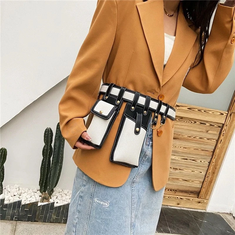 Women's waist leather fanny pack luxury belt bag