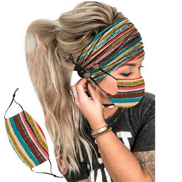 Fashion Tie Cycling Sweatband Yoga Hair Bands with mask