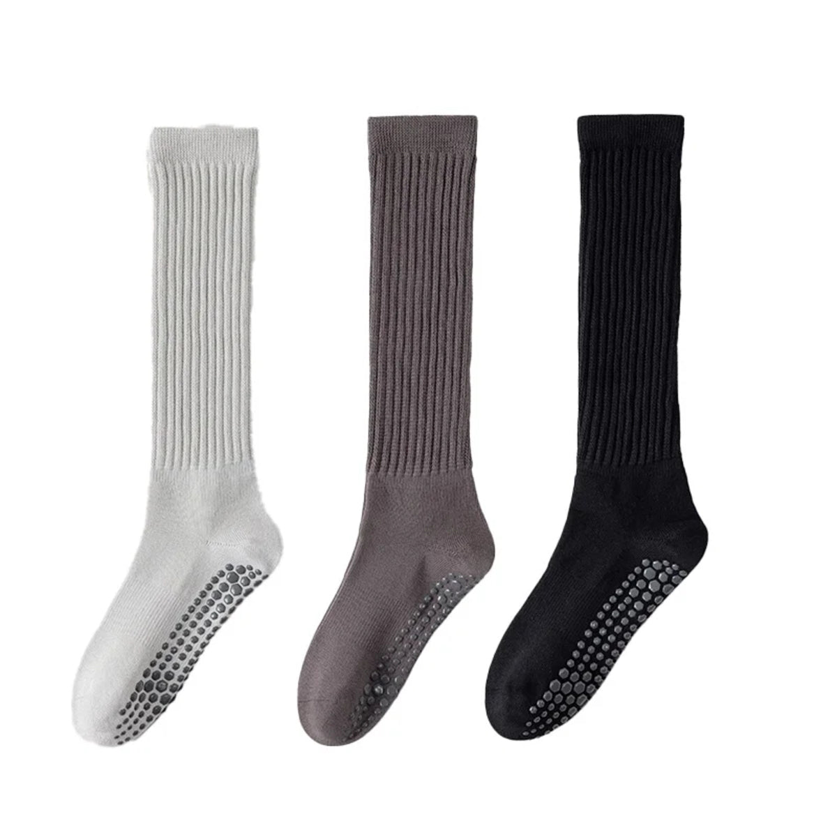 Women’s 3 Pairs Winter Cotton Socks – Warm Knee-High Non-Slip