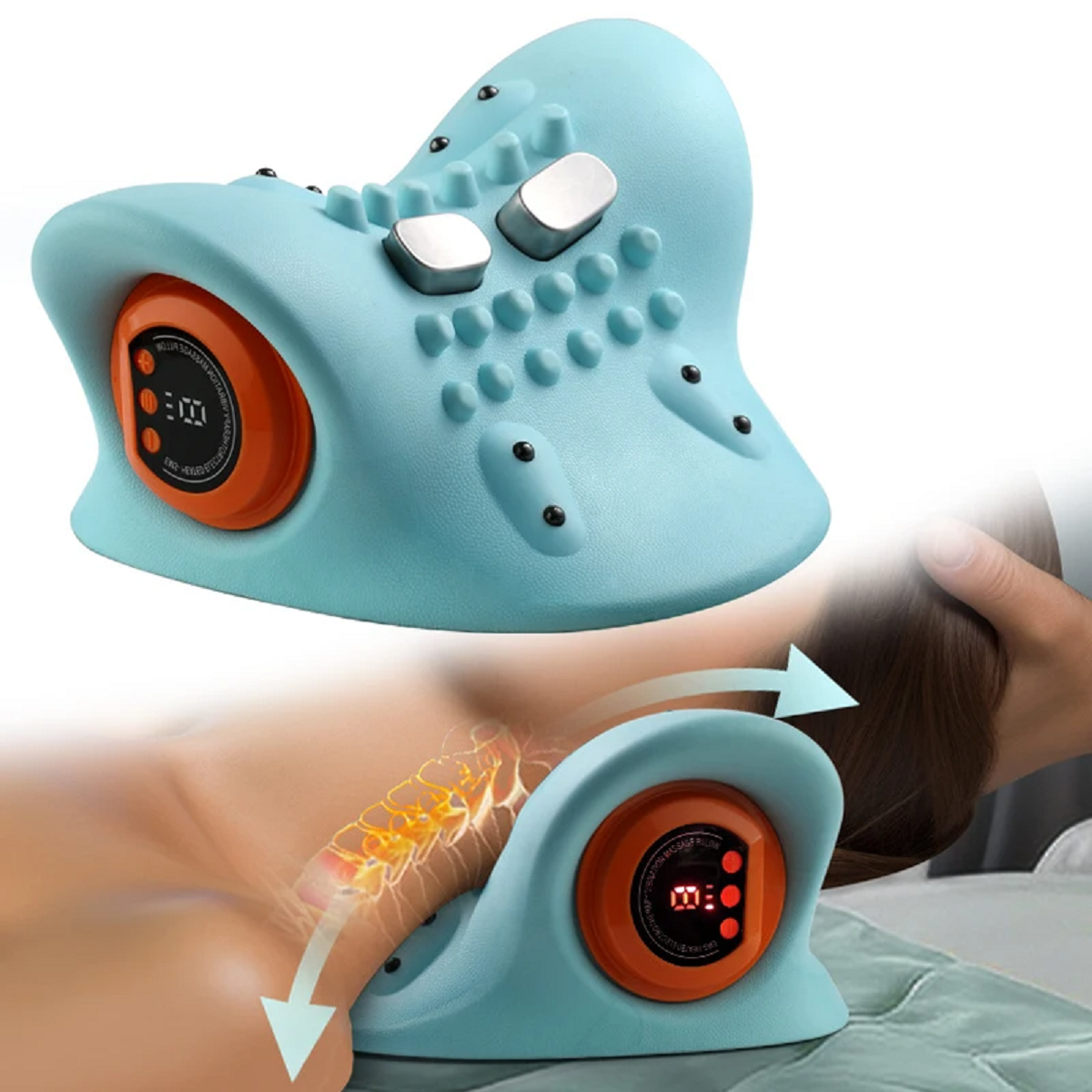 Portable Neck and Head Acupoint Massage Pillow
