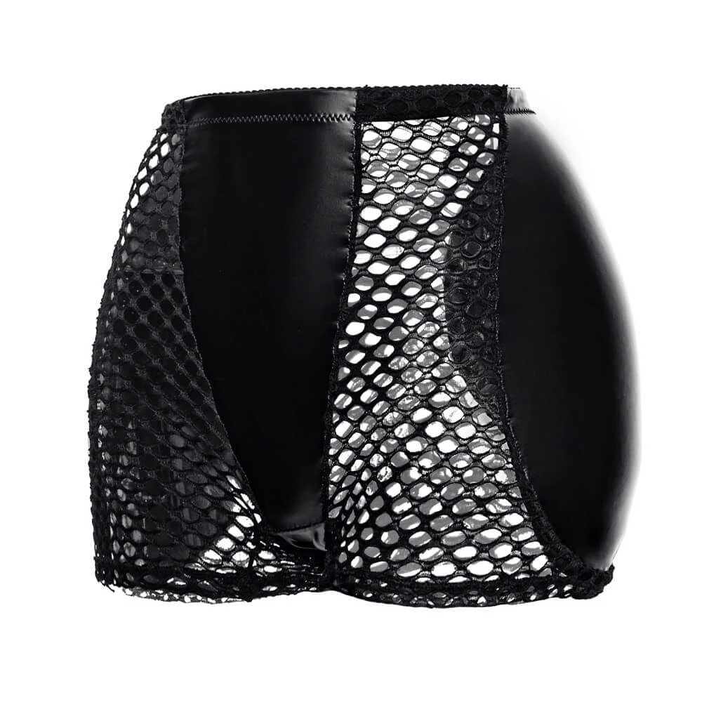 Synthetic Leather Hips Up Padded Panties iciCosmetic