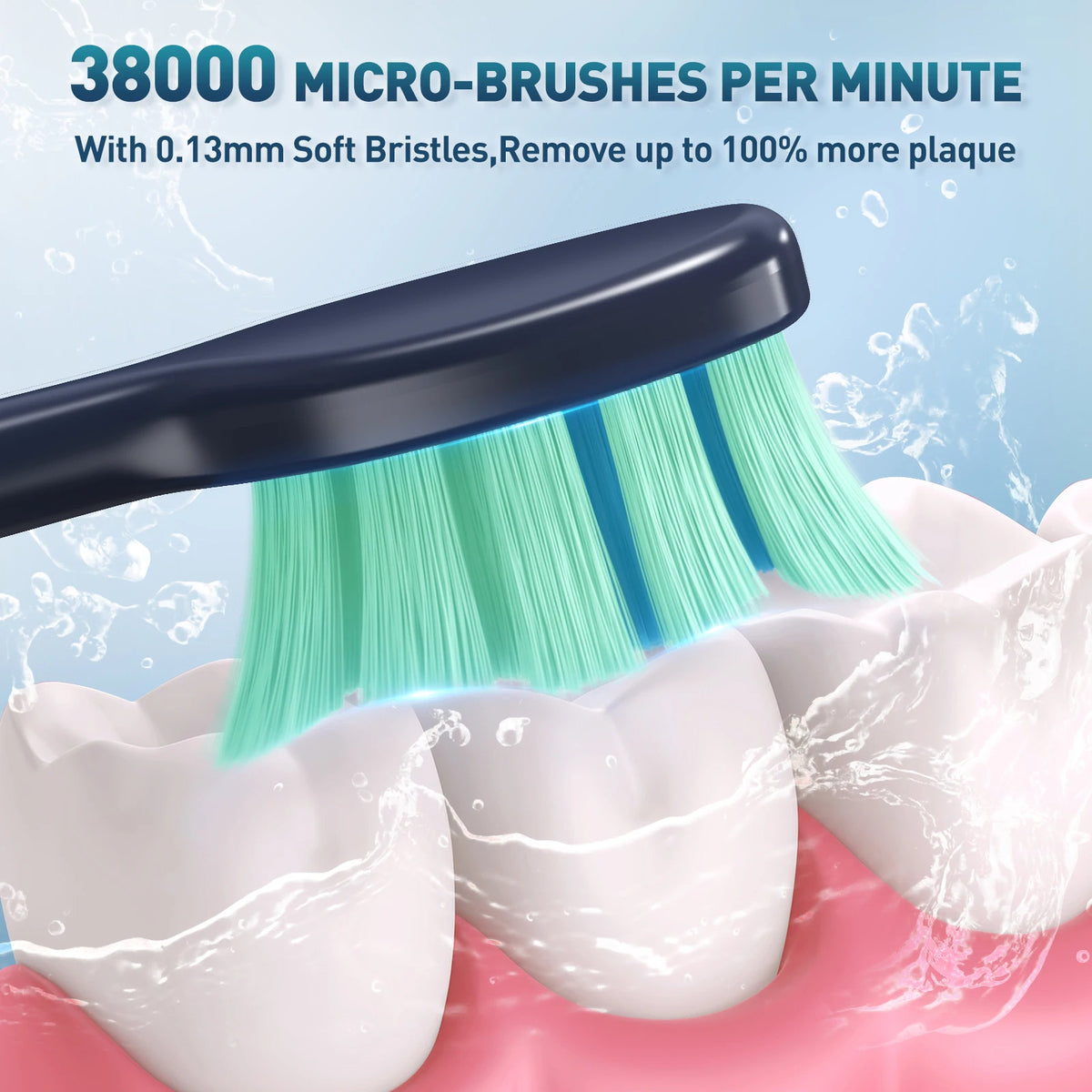 Rechargeable Electric Toothbrush – Waterproof with 10 Replacement Heads