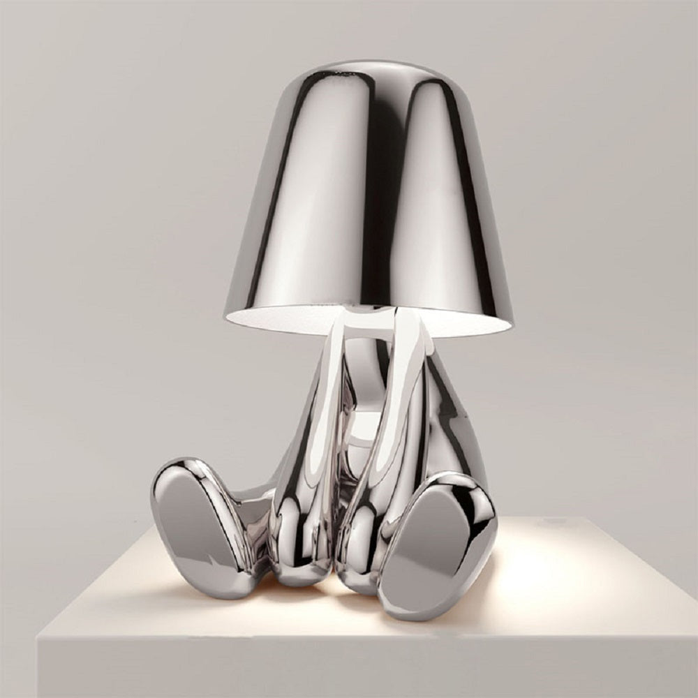 Thinker Golden Man Statue LED Table thinker Lamp