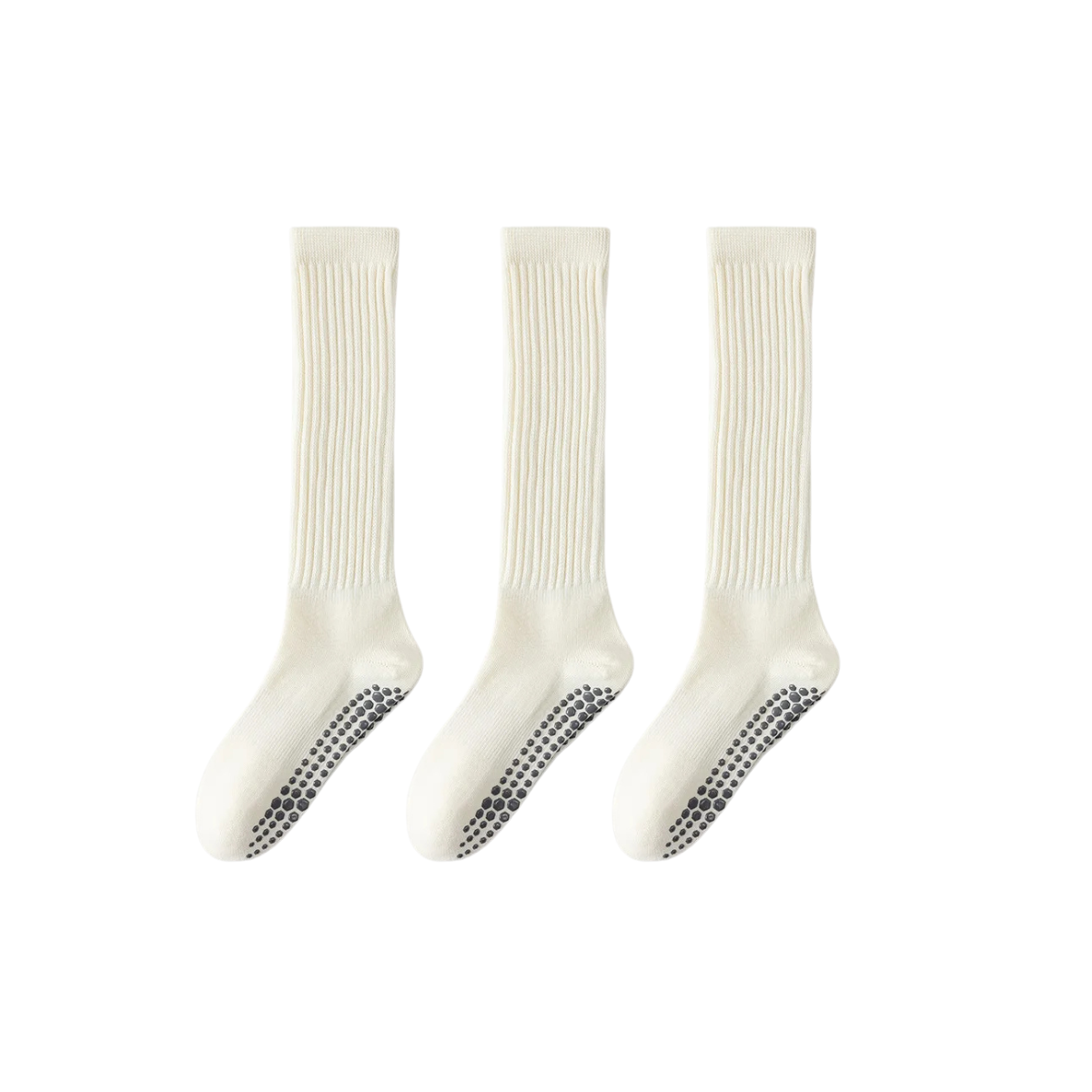 Women’s 3 Pairs Winter Cotton Socks – Warm Knee-High Non-Slip