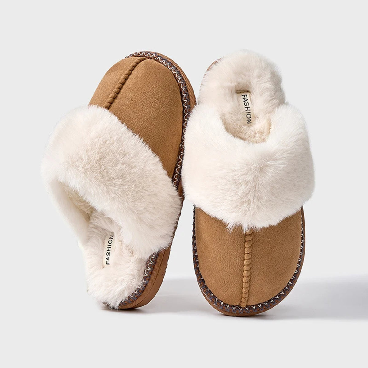 Women’s Winter Fur Slippers – Plush Cotton House Slides Warm and Fluffy Comfort