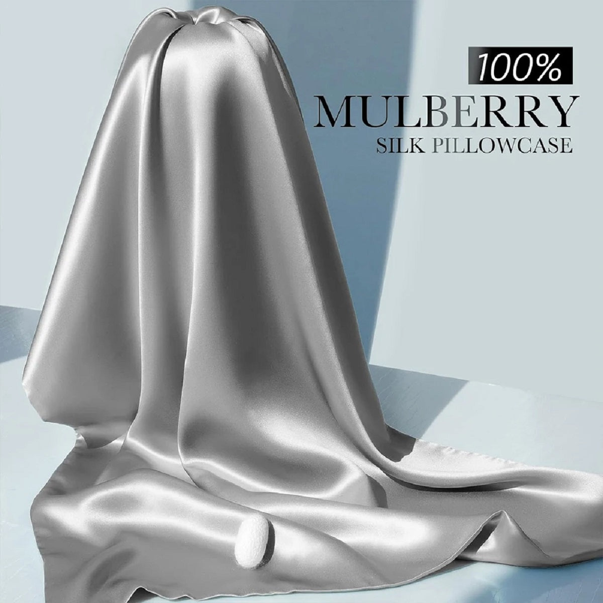 100% Mulberry Silk Pillowcase – Double-Sided Hidden Zipper Cool Touch