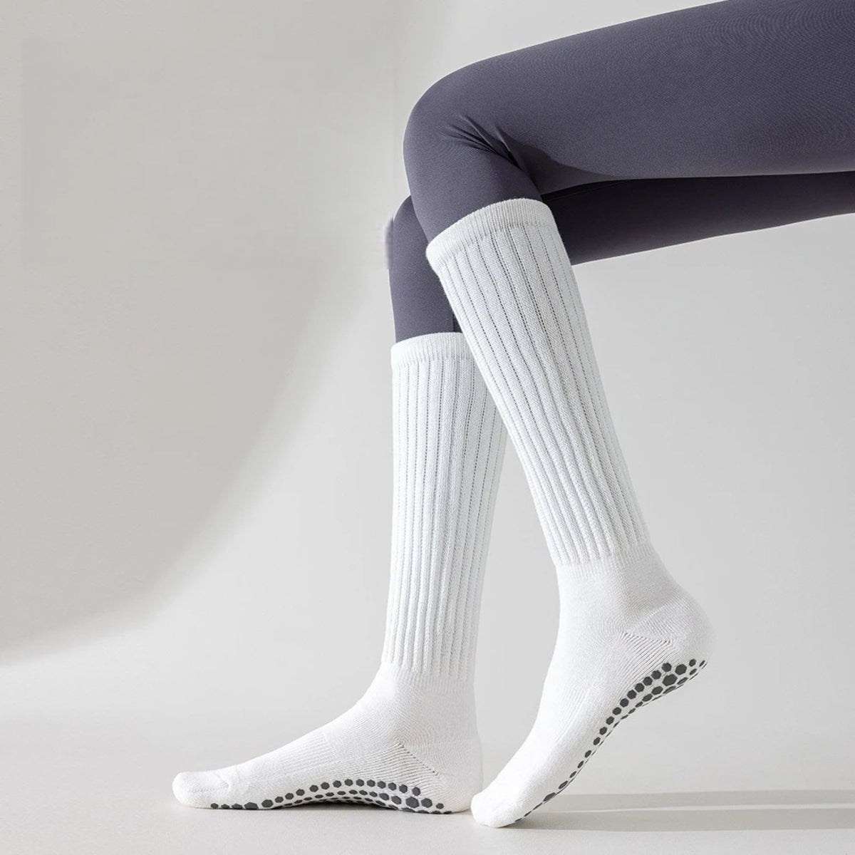 Women’s 3 Pairs Winter Cotton Socks – Warm Knee-High Non-Slip