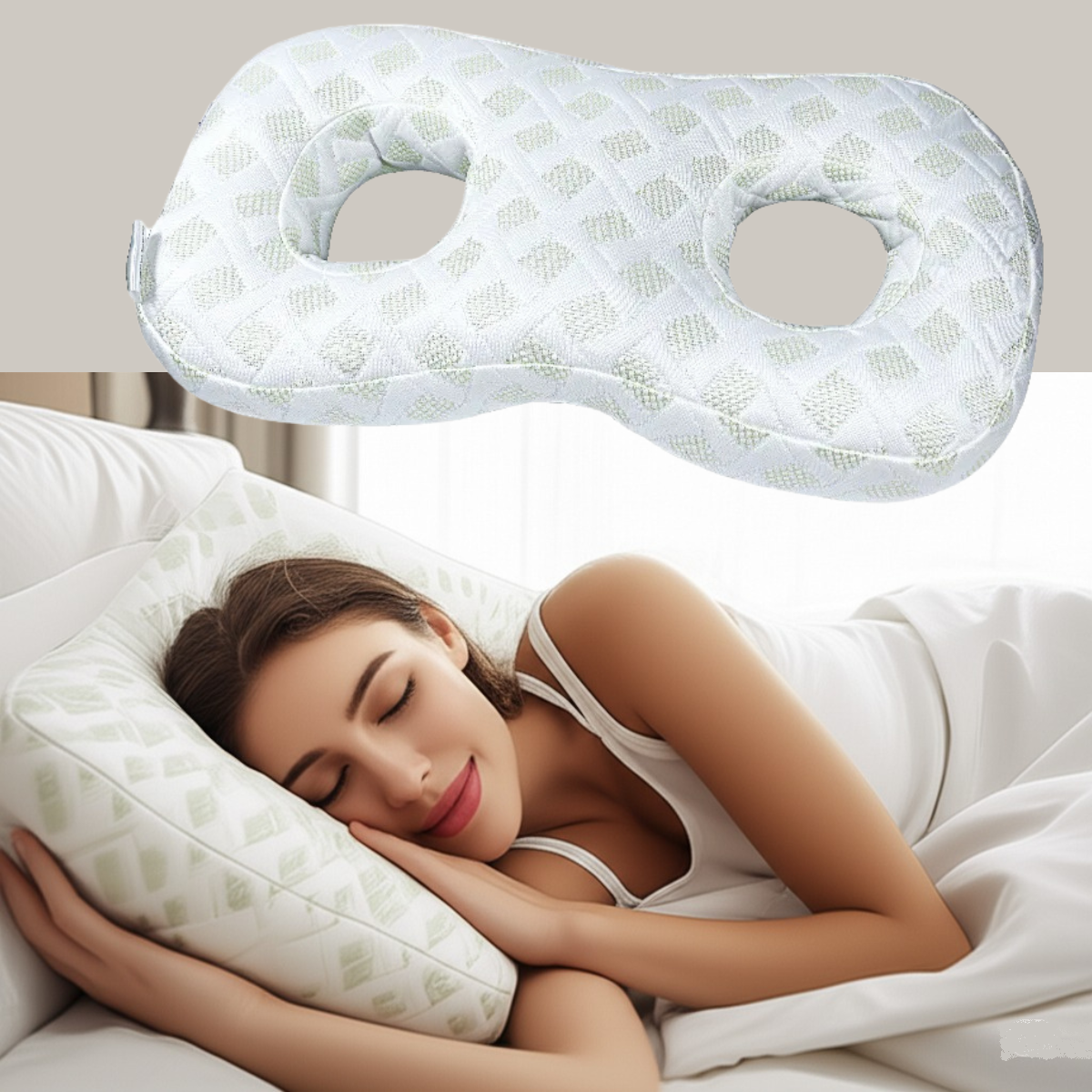 Ear Pillow with Ear Hole – Pressure-Relief Side Sleeping Pillow for Ear Pain and Beauty Care