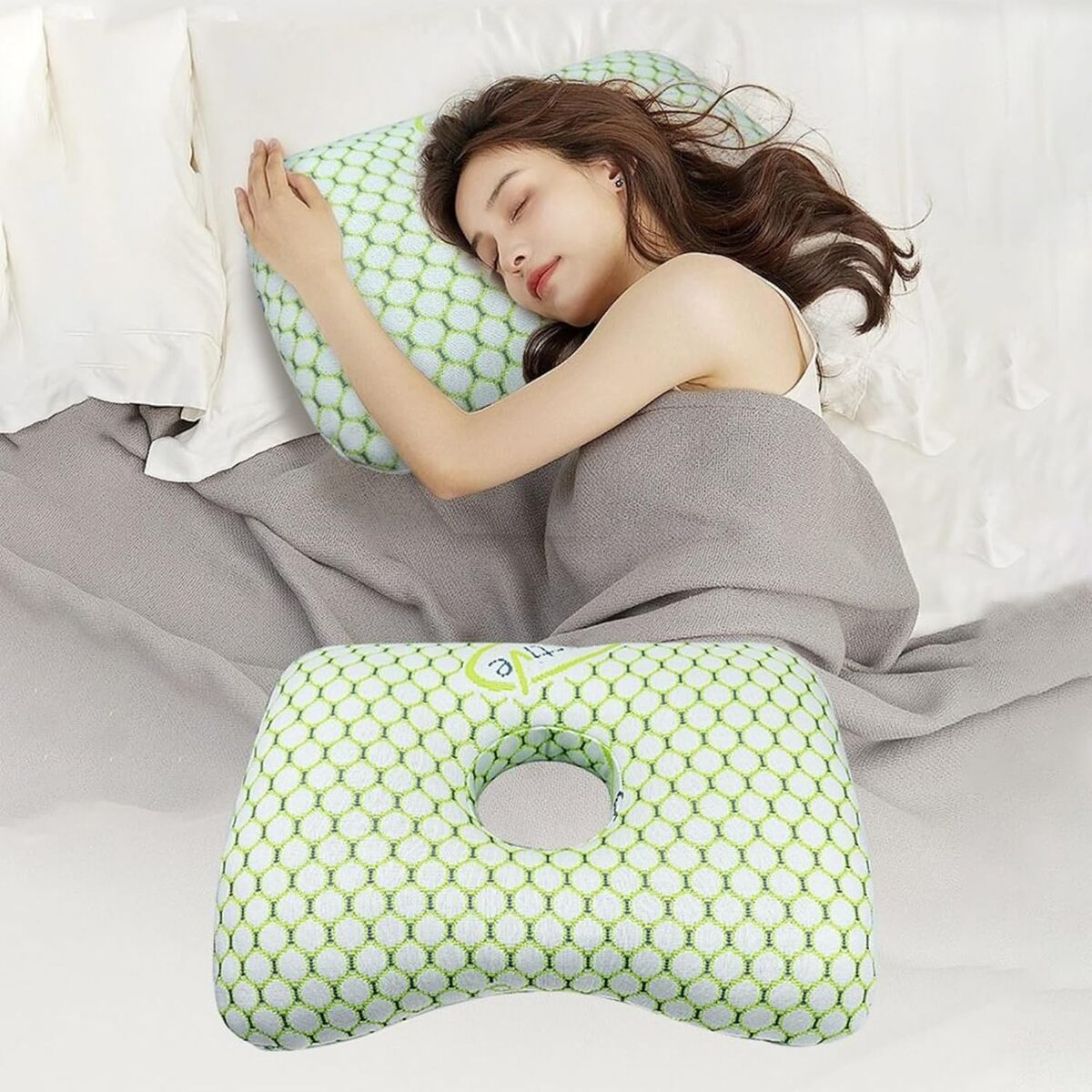 Ear Pillow with Ear Hole – Side Sleeper Pressure Relief for Adults and Seniors