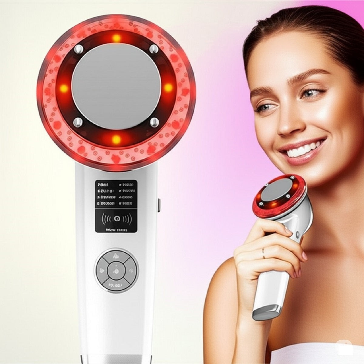8-in-1 Facial Massager – RF Ultrasonic Cavitation Slimming and Red Light Face Lift Machine