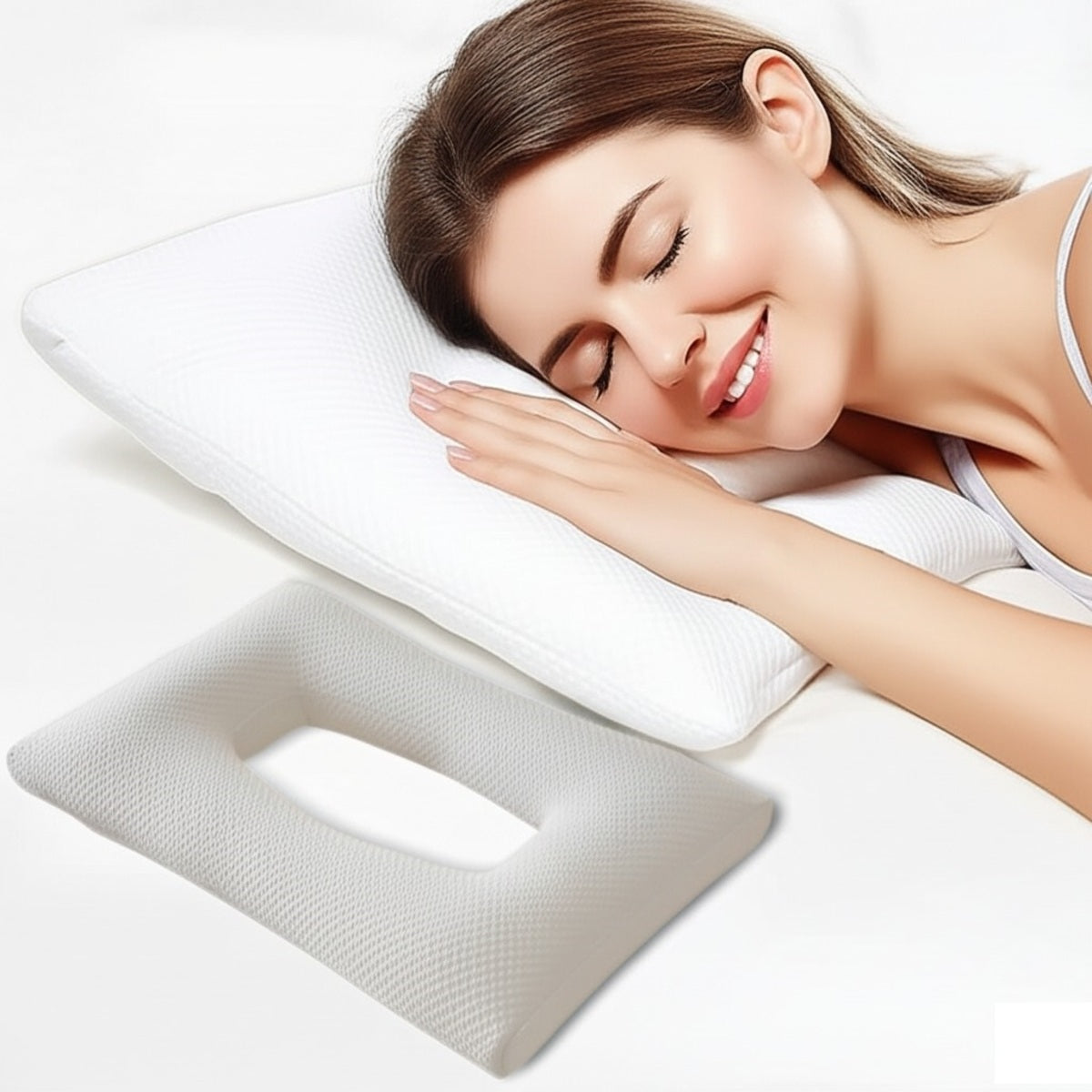 Ear Protection ear piercing Pillow – Side Sleeping Cushion with Ear Hole
