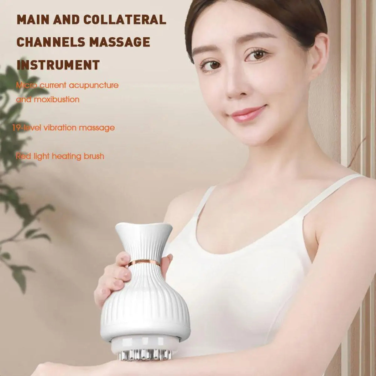 Electric Meridian Brush – Slimming Microcurrent Massager and Hot Scraping Tool