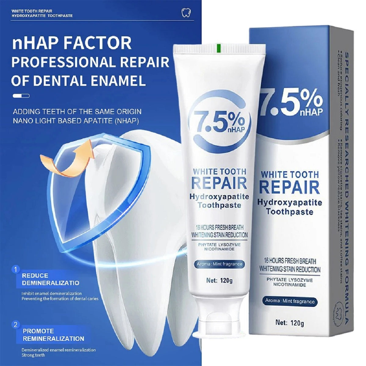 Gentle Mint Whitening Toothpaste – Breath-Freshening Intensive Stain Removal