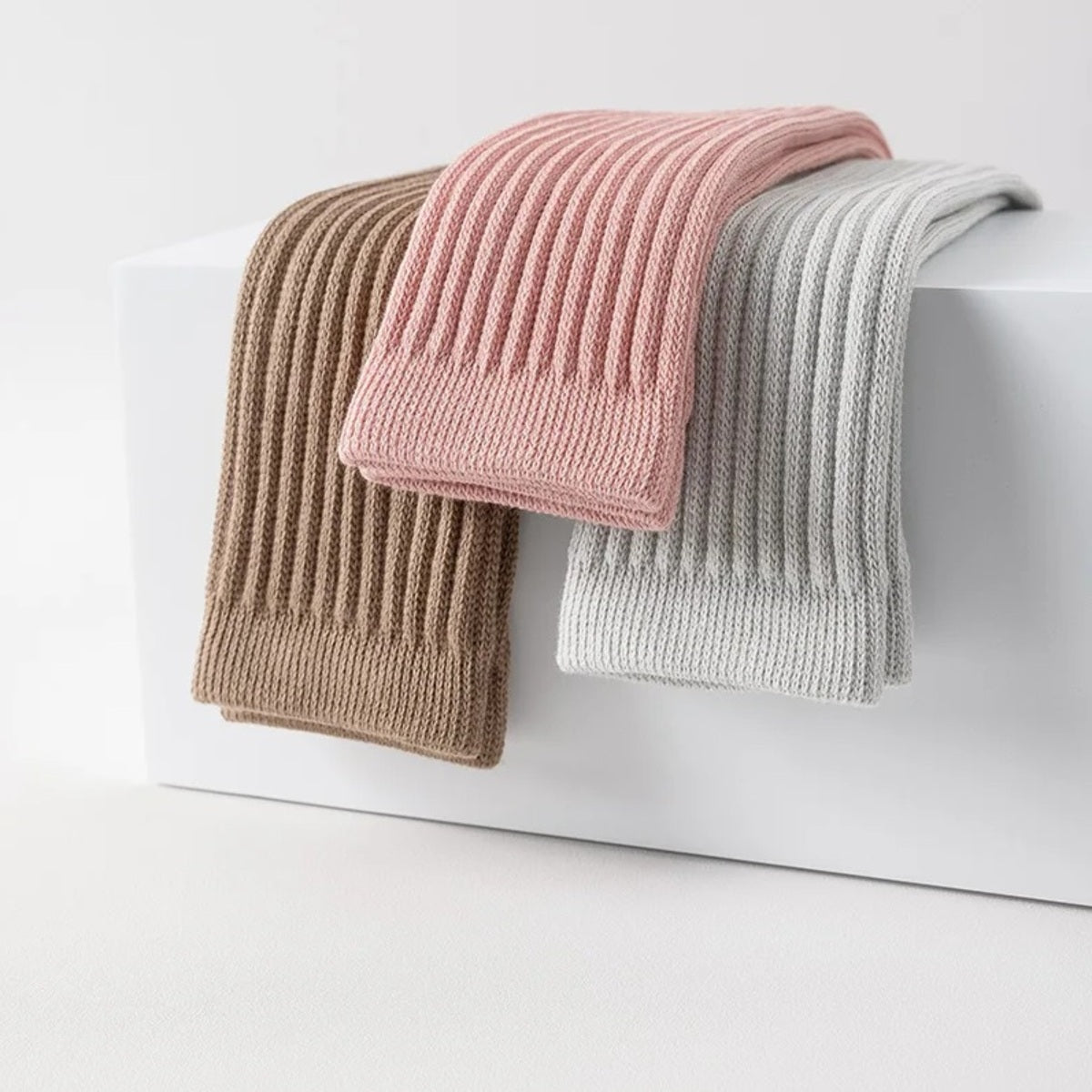Women’s 3 Pairs Winter Cotton Socks – Warm Knee-High Non-Slip