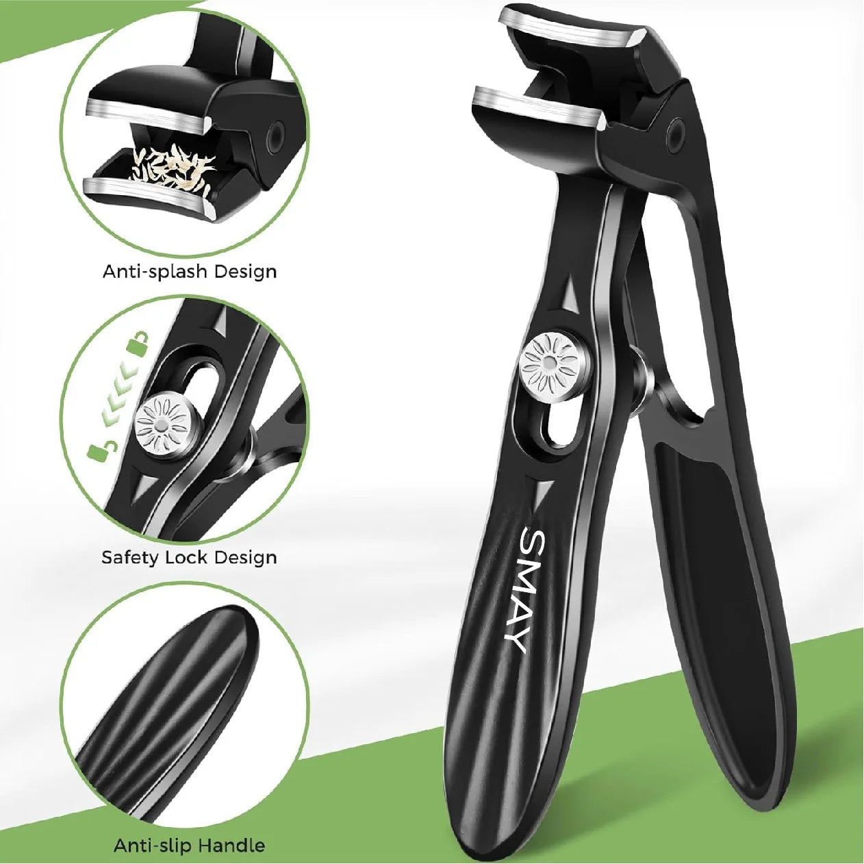 4-in-1 Stainless Steel Nail Clippers – Curved Blade for Toenail