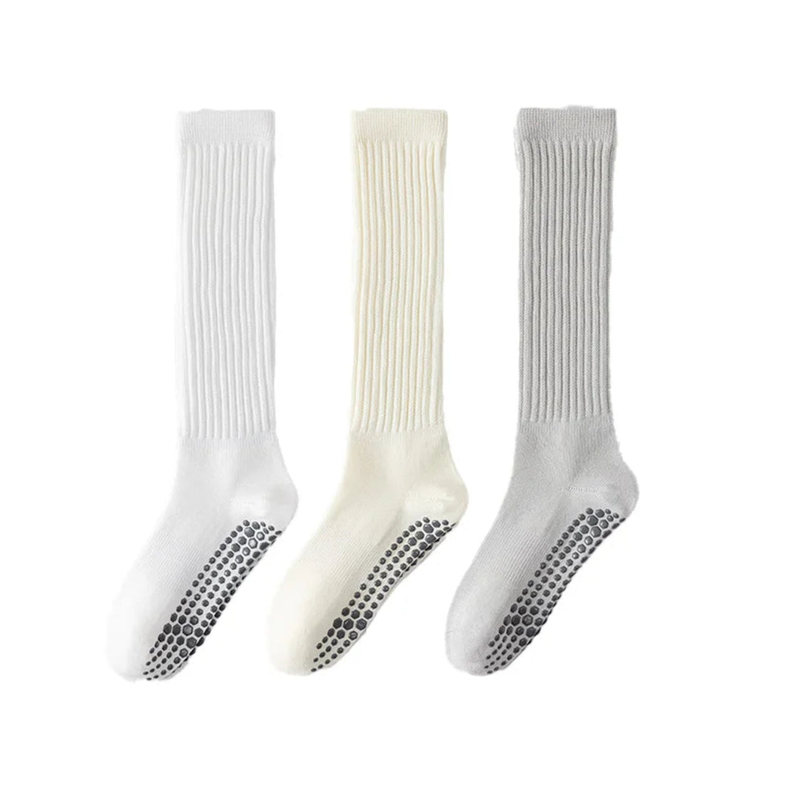 Women’s 3 Pairs Winter Cotton Socks – Warm Knee-High Non-Slip