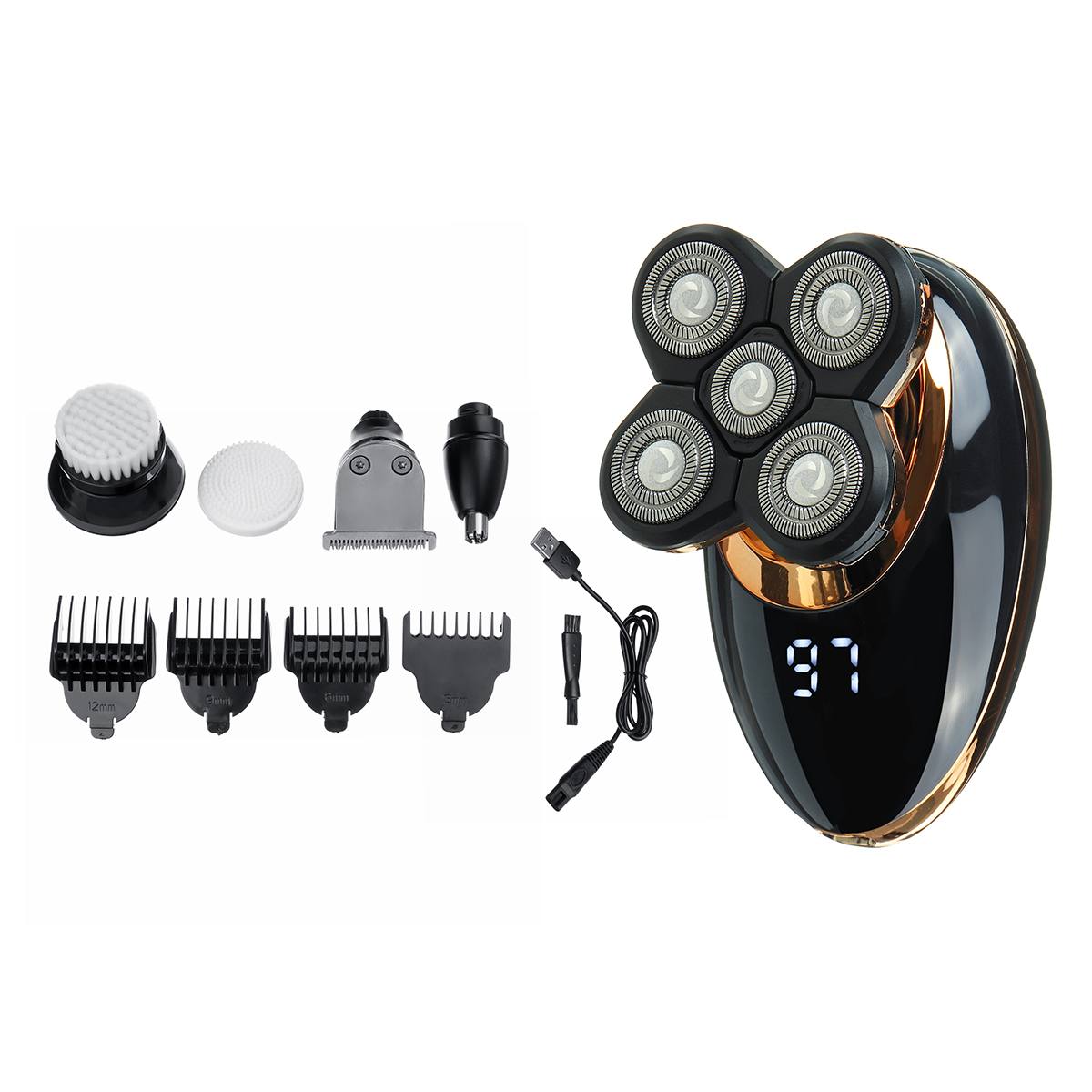 5 in 1 electric razor bald shaving LCD grooming kit iciCosmetic