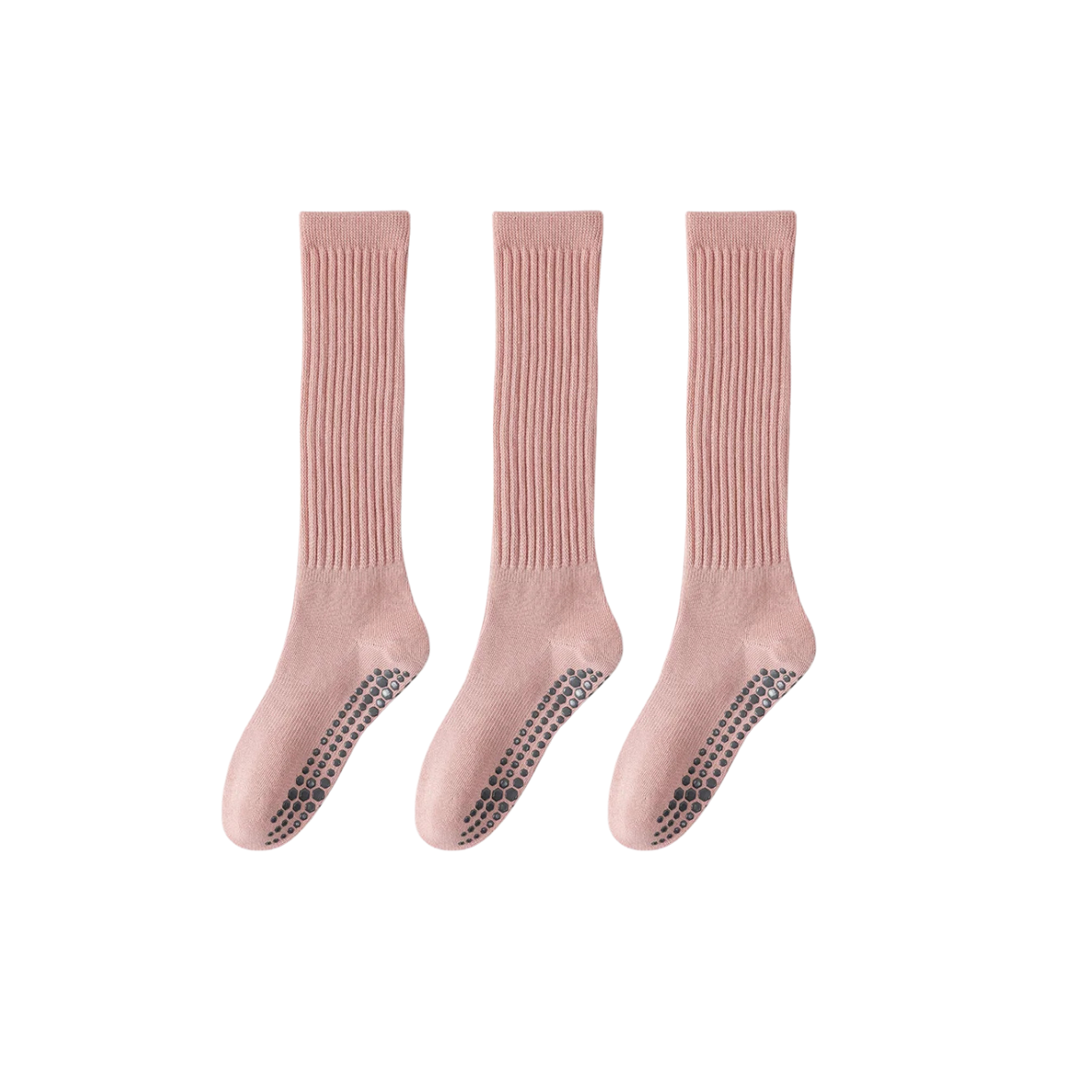 Women’s 3 Pairs Winter Cotton Socks – Warm Knee-High Non-Slip