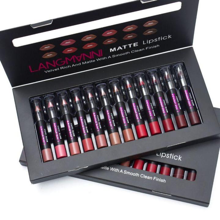 12/pcs Waterproof Matte Lipstick iciCosmetic